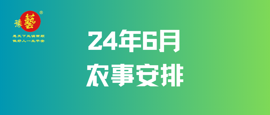 【農(nóng)事早知道】2024年6月農(nóng)事安排